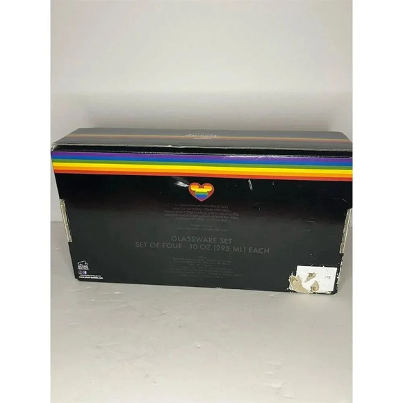 Disney Rainbow Collection Mickey Mouse Glassware Set of 4 Multicolor - Picture 2 of 5